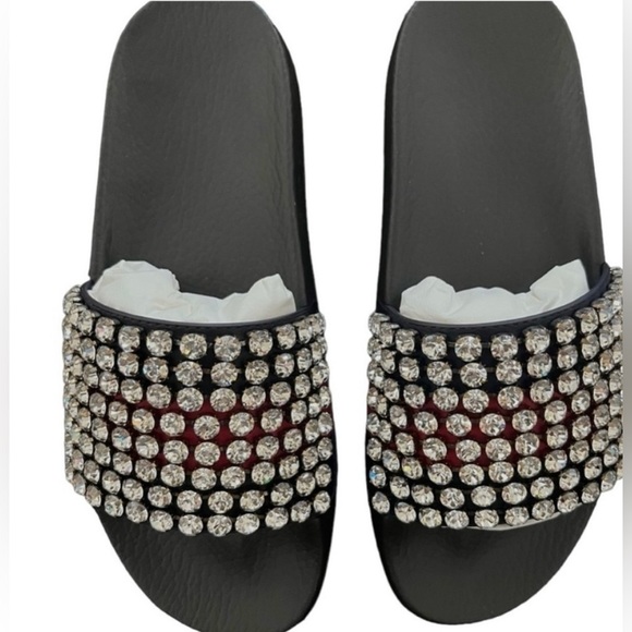 NWT Gucci Crystal Embellished Slides - Picture 5 of 7